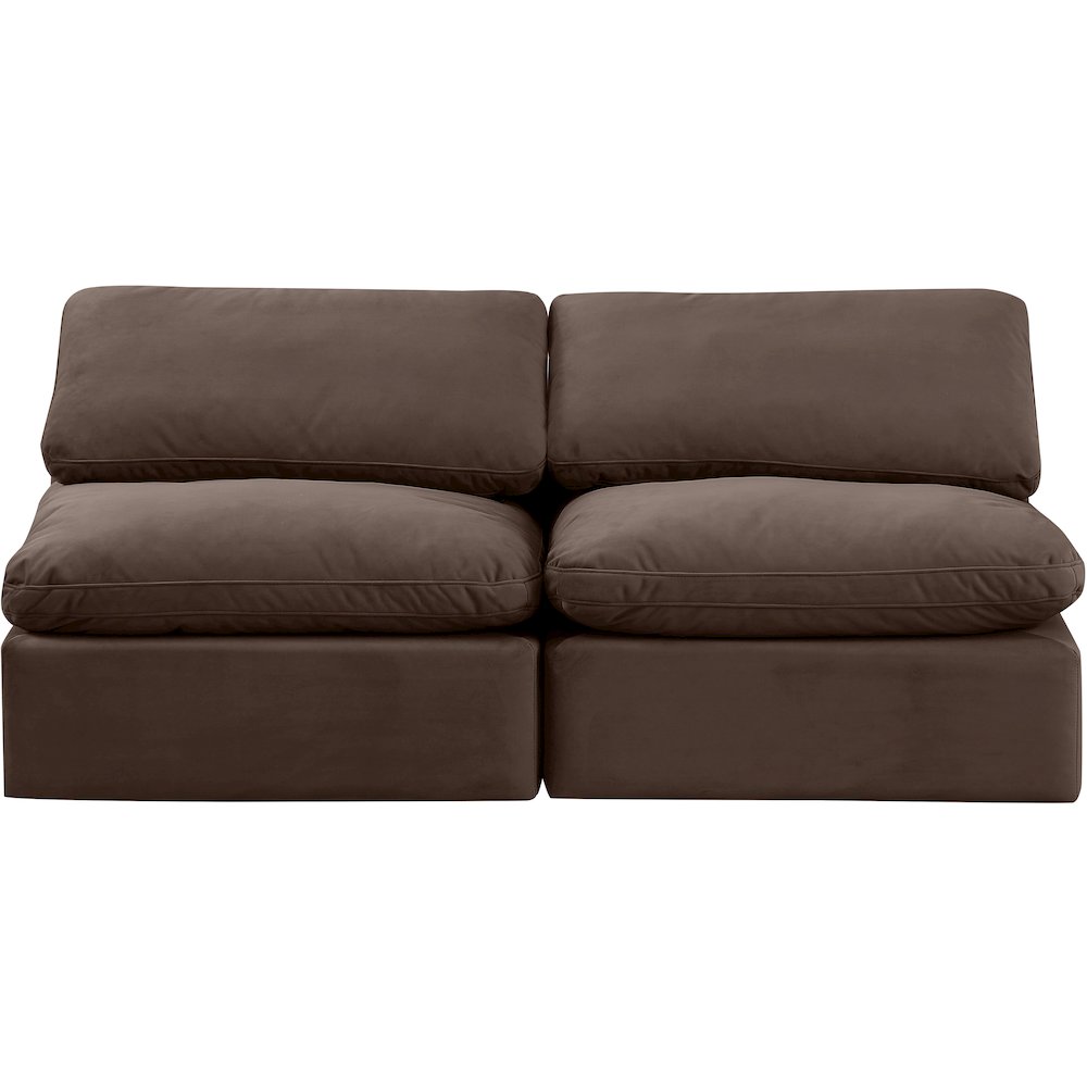 Indulge Brown Velvet Modular Sofa. Picture 4