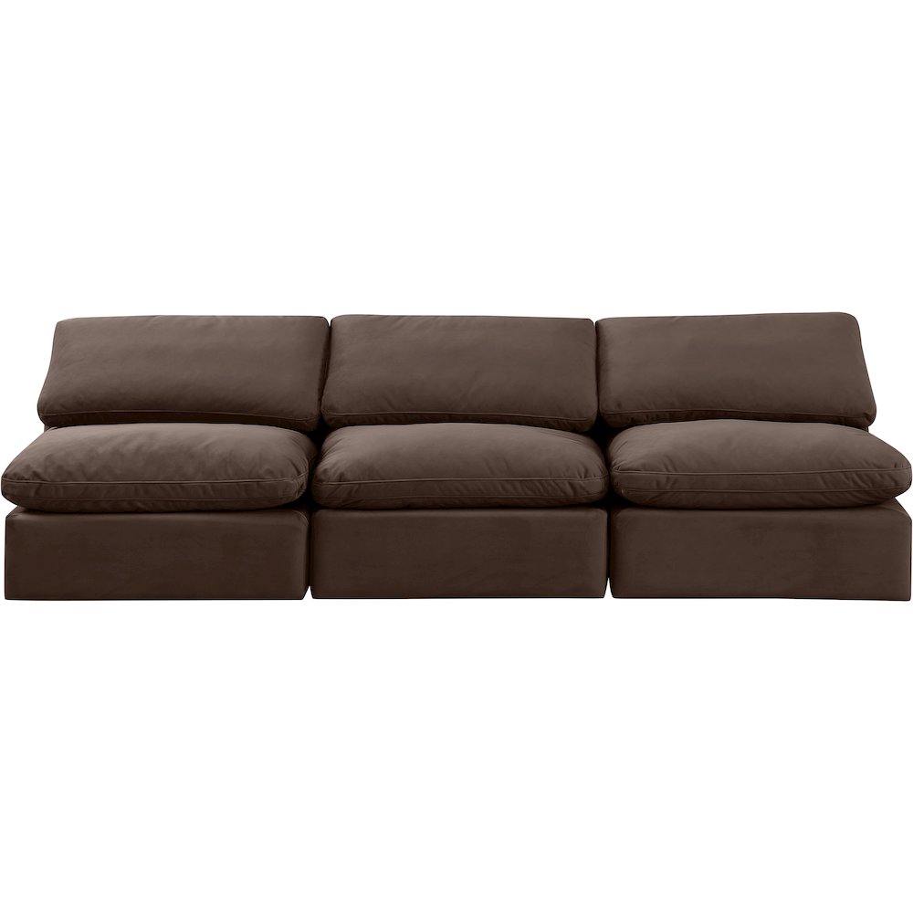 Indulge Brown Velvet Modular Sofa. Picture 4
