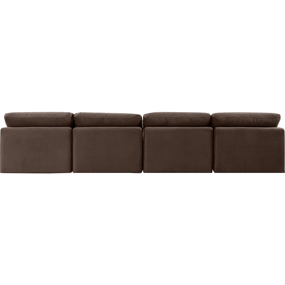 Indulge Brown Velvet Modular Sofa. Picture 3