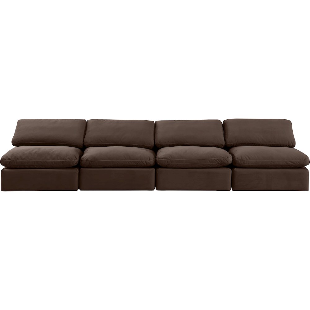 Indulge Brown Velvet Modular Sofa. Picture 4