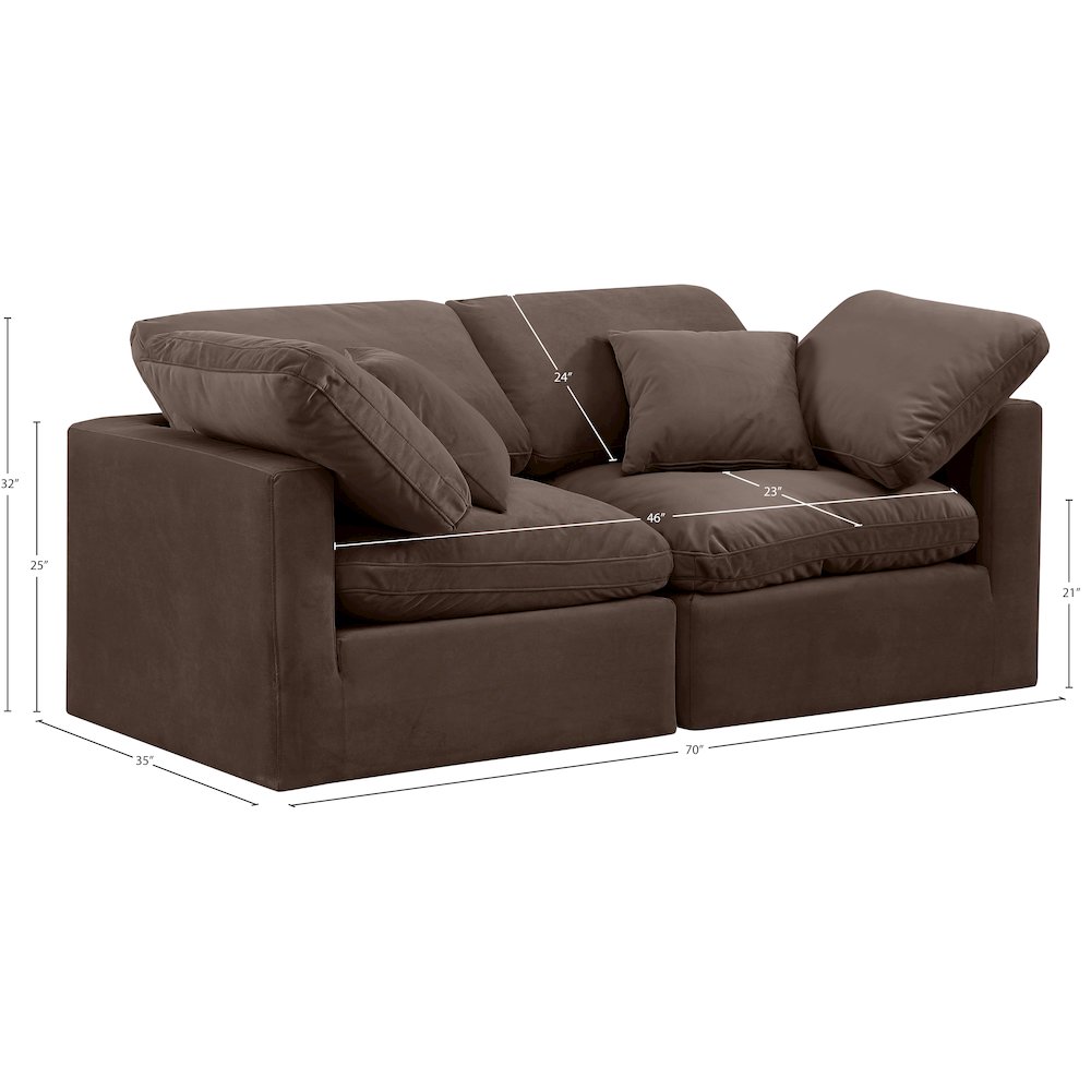 Indulge Brown Velvet Modular Sofa. Picture 8