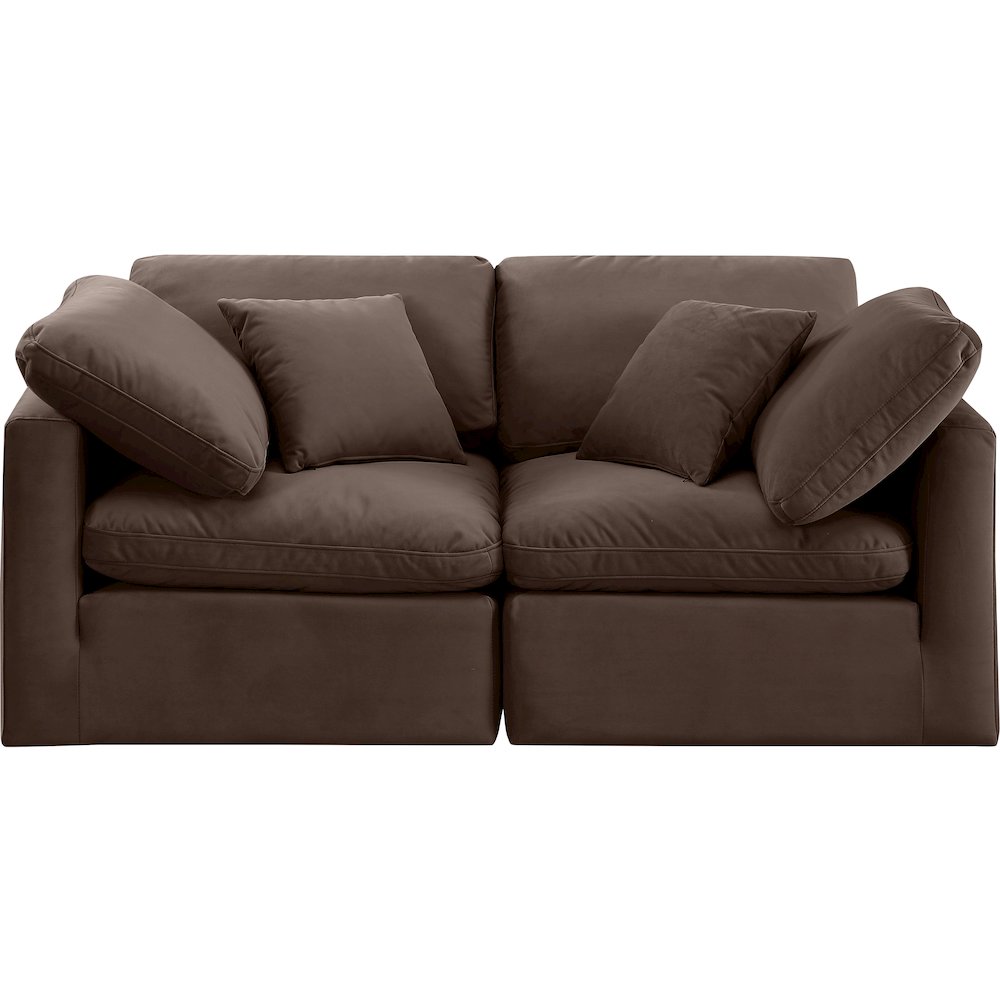 Indulge Brown Velvet Modular Sofa. Picture 4