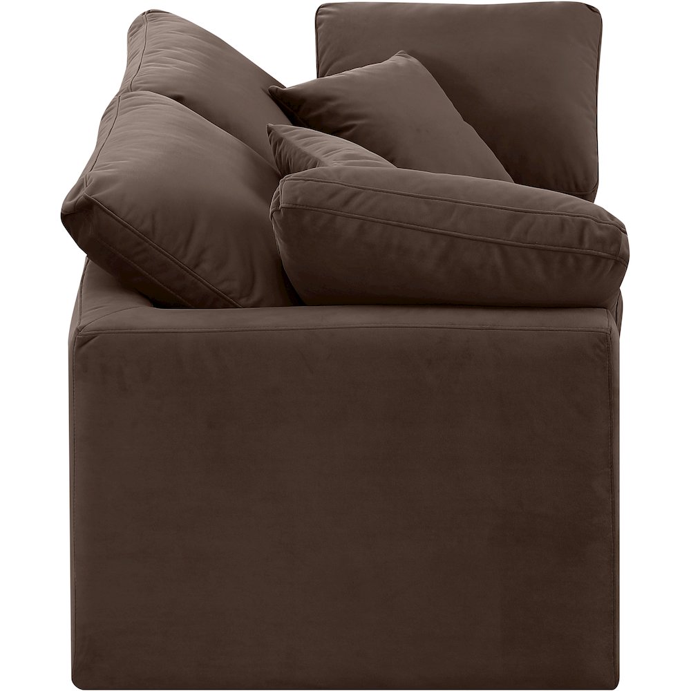 Indulge Brown Velvet Modular Sofa. Picture 5