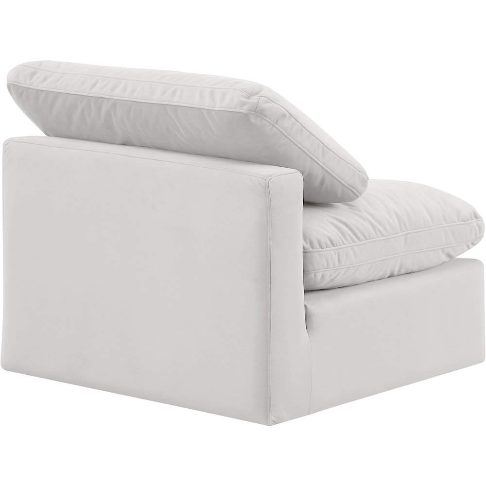 Indulge Cream Velvet Armless Chair. Picture 6