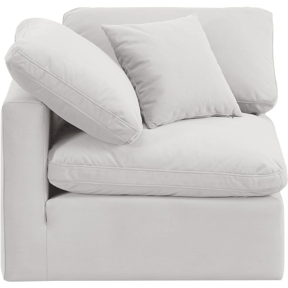 Indulge Cream Velvet Corner Chair. Picture 4
