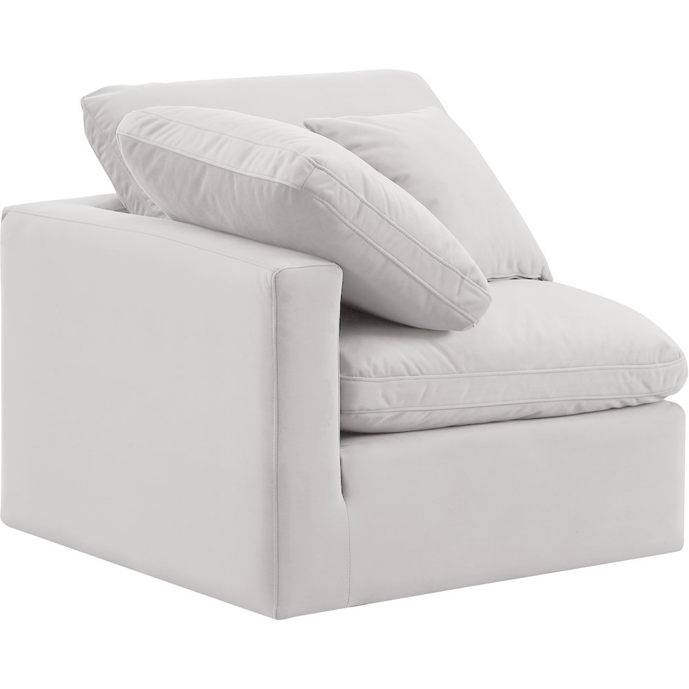 Indulge Cream Velvet Corner Chair. Picture 6