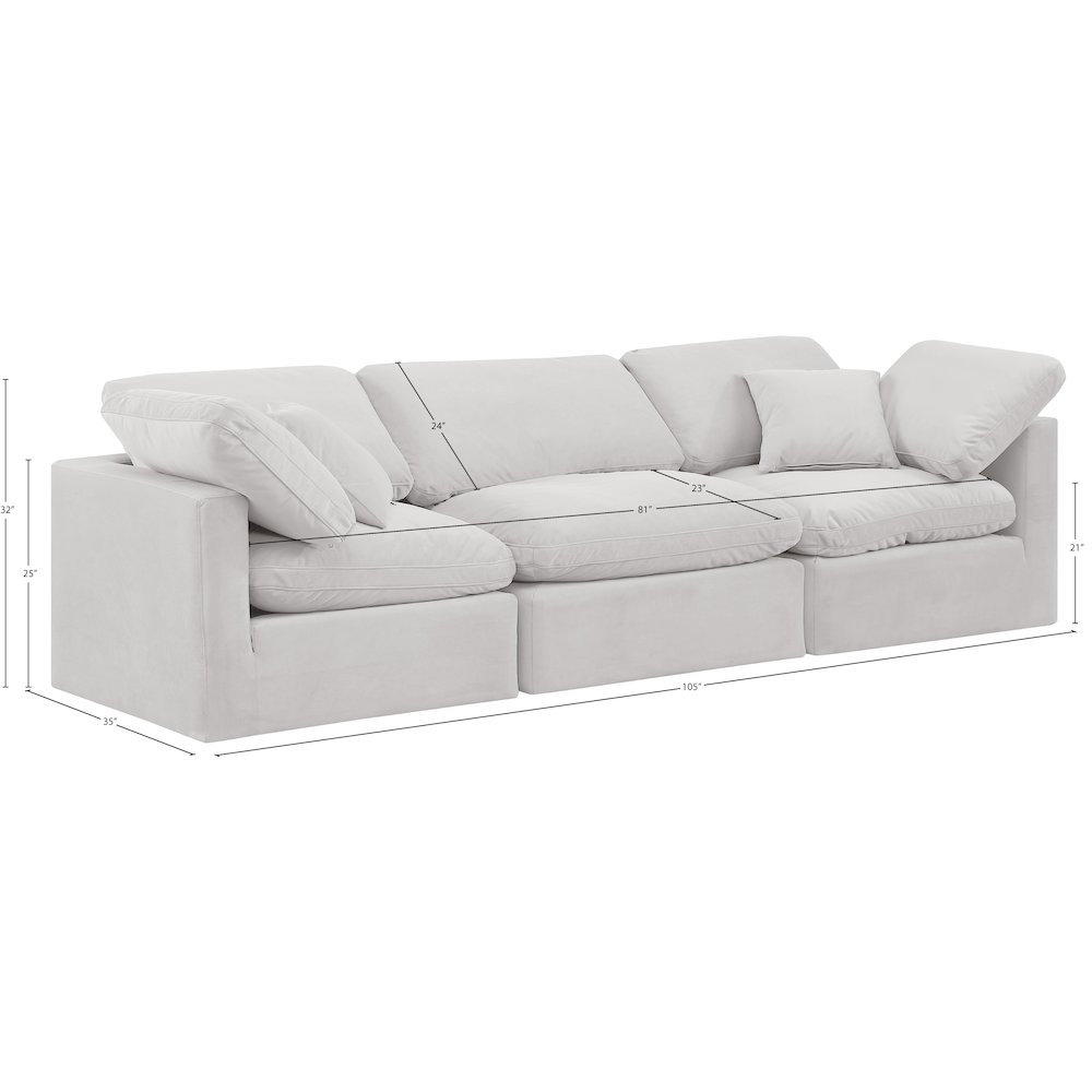 Indulge Cream Velvet Modular Sofa. Picture 8