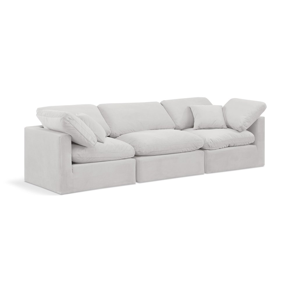 Indulge Cream Velvet Modular Sofa. Picture 1