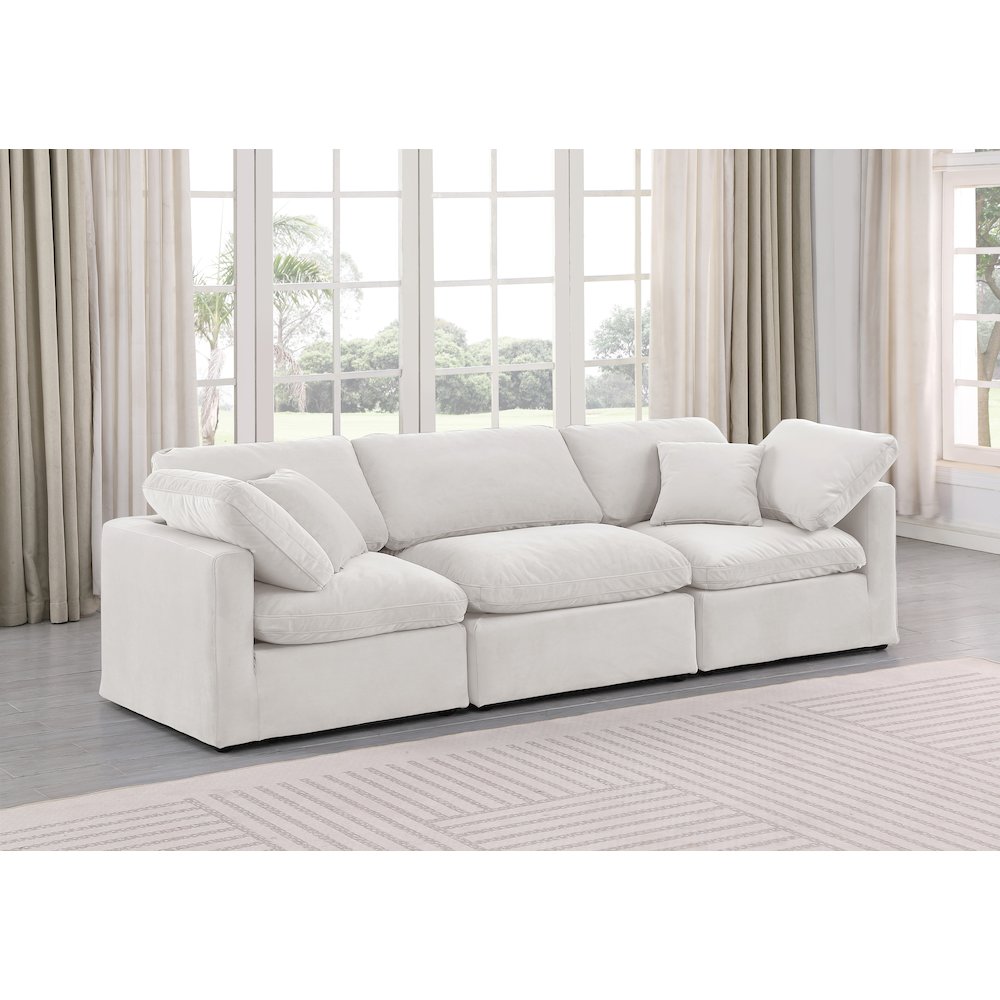 Indulge Cream Velvet Modular Sofa. Picture 2