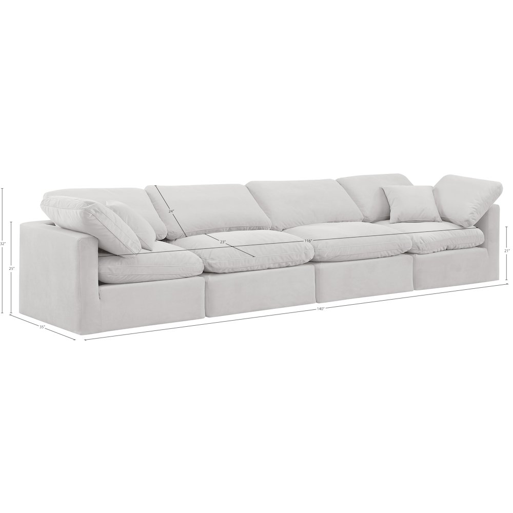 Indulge Cream Velvet Modular Sofa. Picture 8