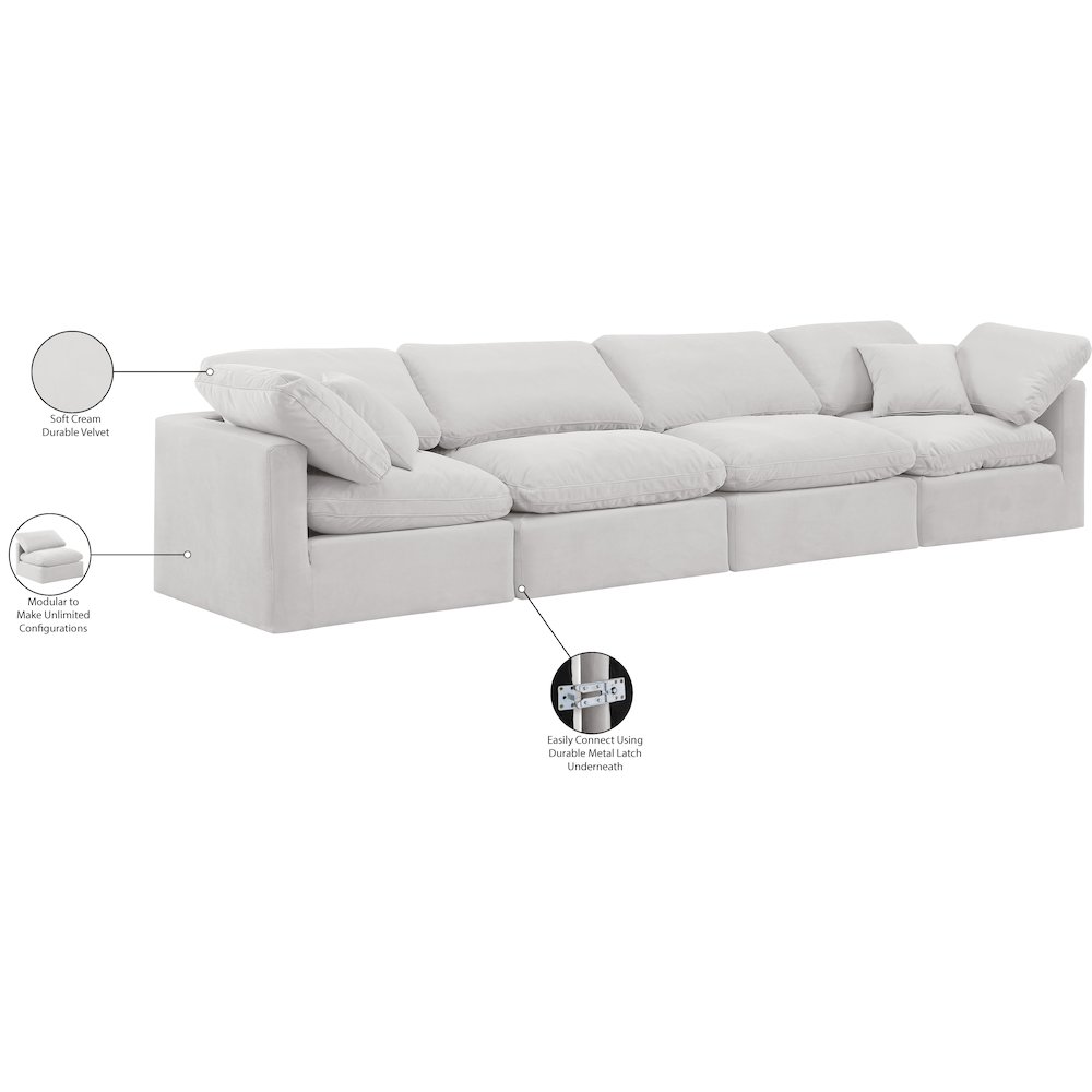 Indulge Cream Velvet Modular Sofa. Picture 9
