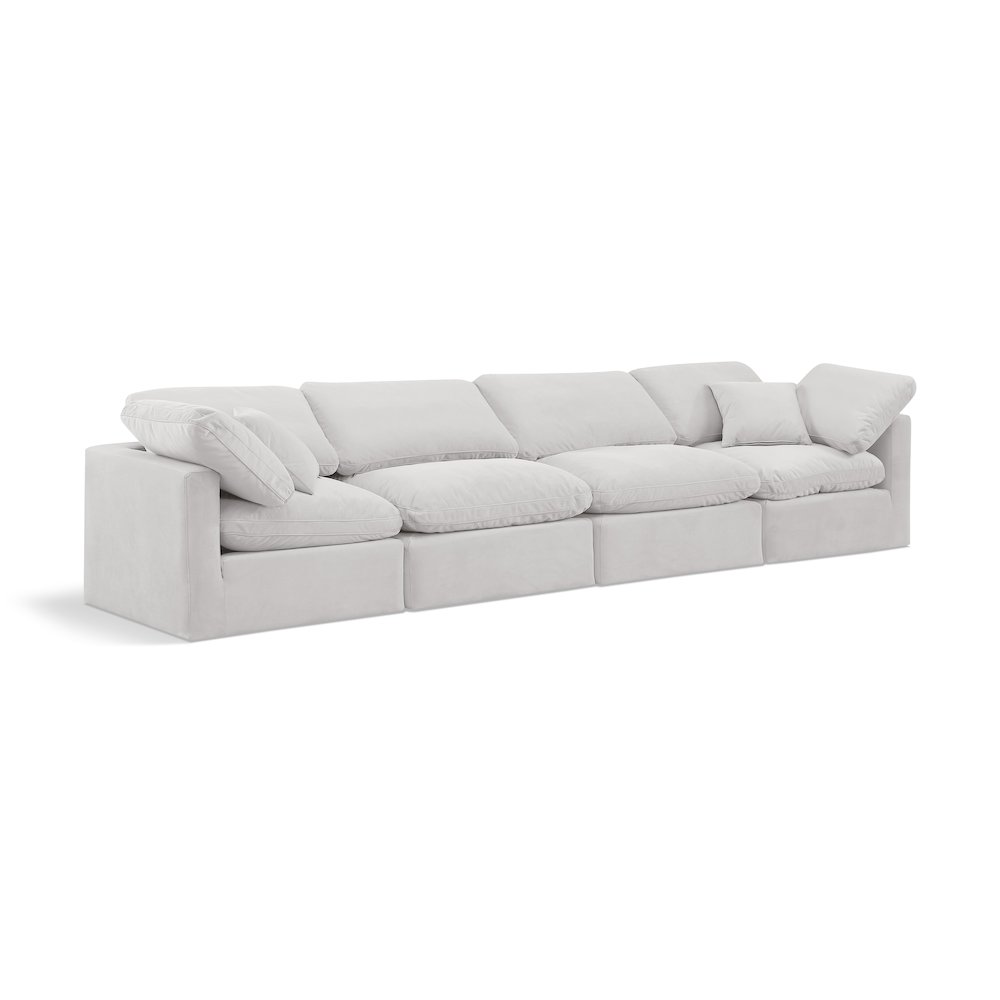 Indulge Cream Velvet Modular Sofa. Picture 1