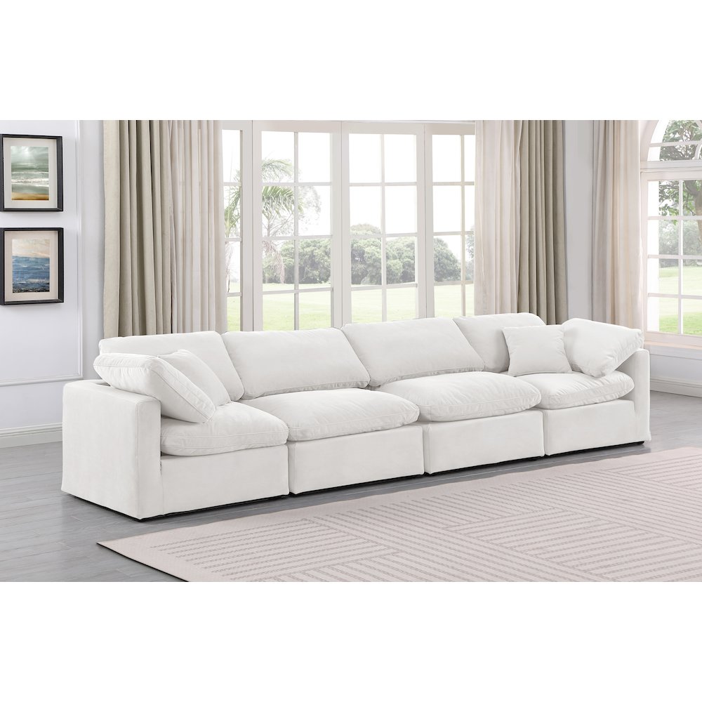 Indulge Cream Velvet Modular Sofa. Picture 2
