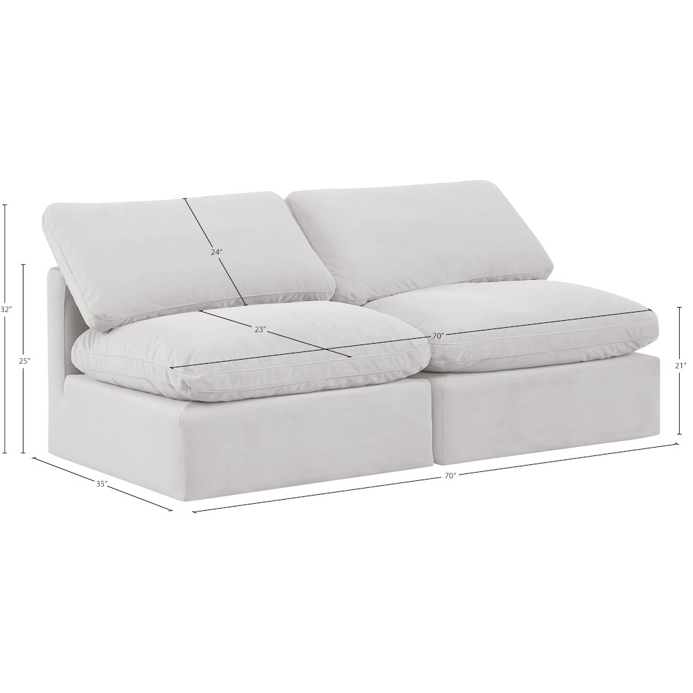 Indulge Cream Velvet Modular Sofa. Picture 7