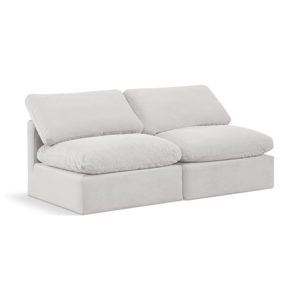Indulge Cream Velvet Modular Sofa. Picture 1