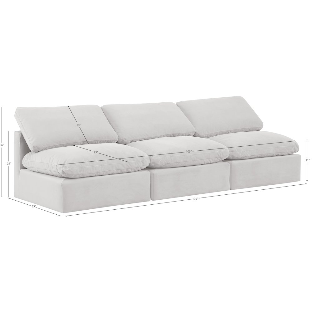 Indulge Cream Velvet Modular Sofa. Picture 7
