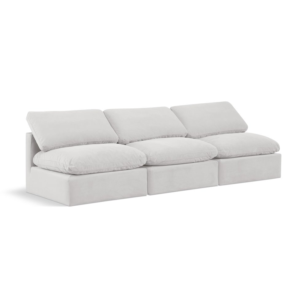 Indulge Cream Velvet Modular Sofa. Picture 1