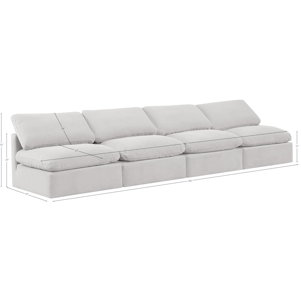 Indulge Cream Velvet Modular Sofa. Picture 7