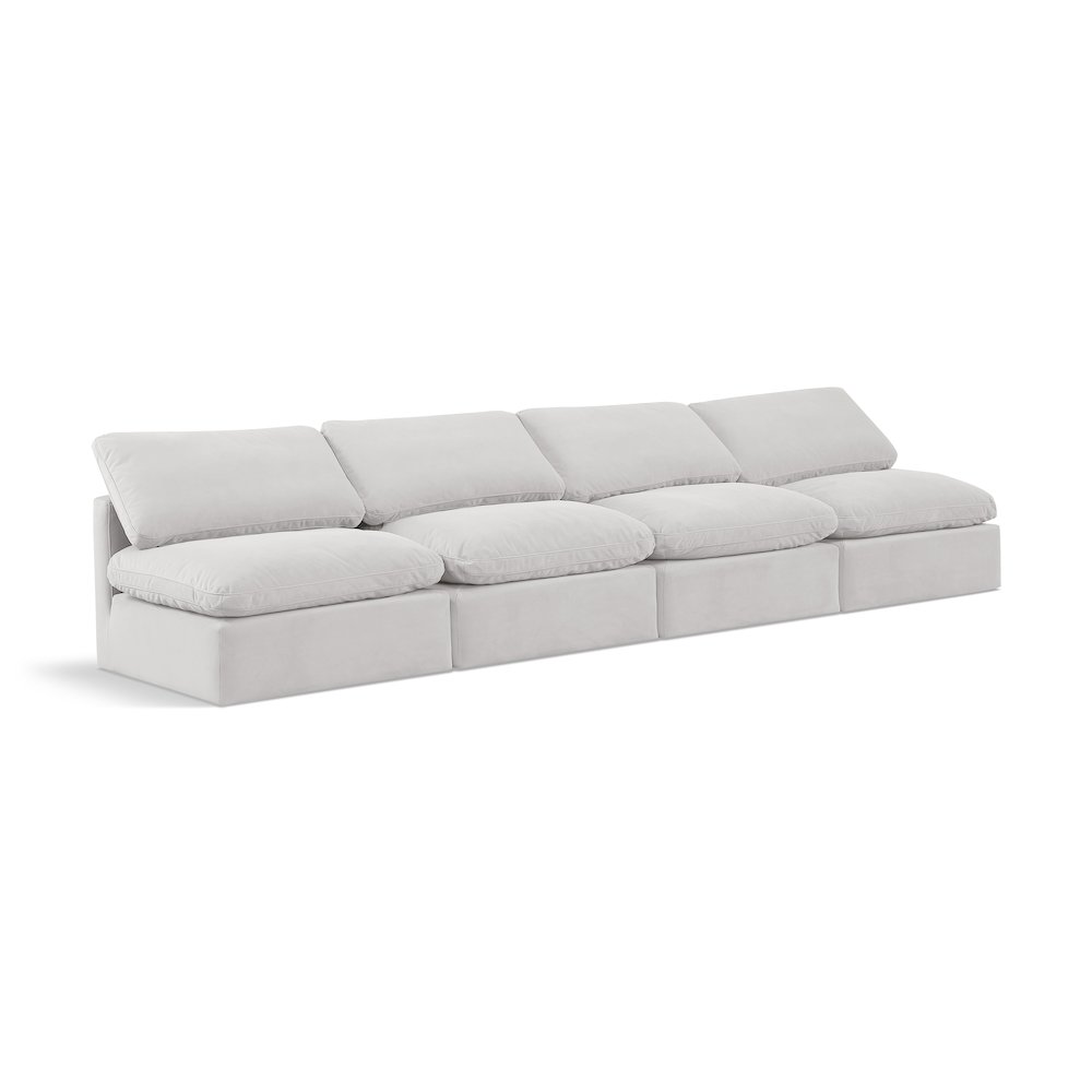 Indulge Cream Velvet Modular Sofa. Picture 1