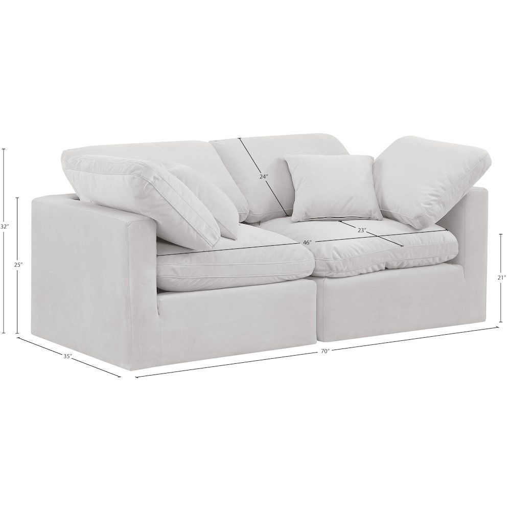 Indulge Cream Velvet Modular Sofa. Picture 8