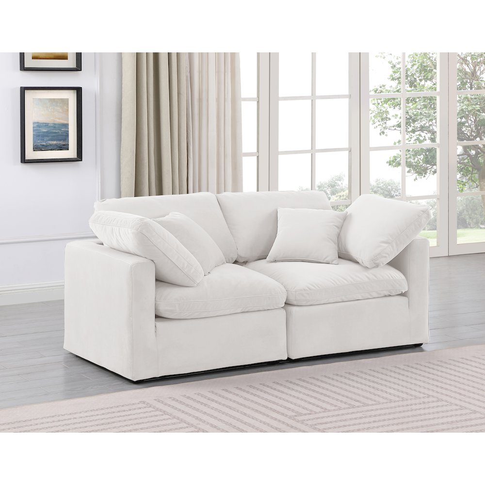 Indulge Cream Velvet Modular Sofa. Picture 2