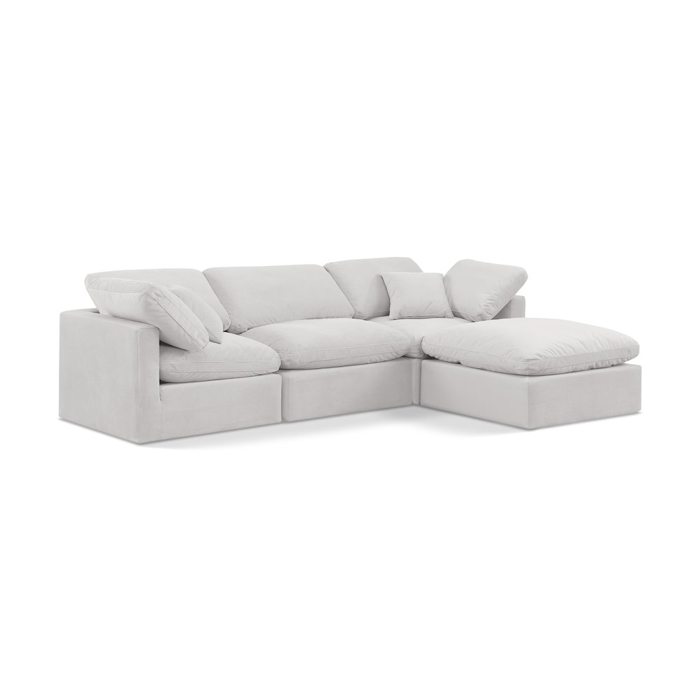 Indulge Cream Velvet Modular Sectional. Picture 1