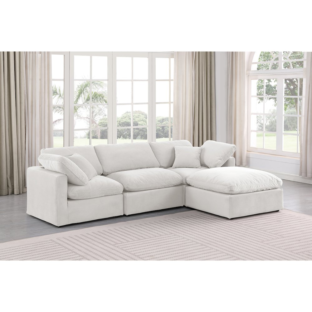 Indulge Cream Velvet Modular Sectional. Picture 2