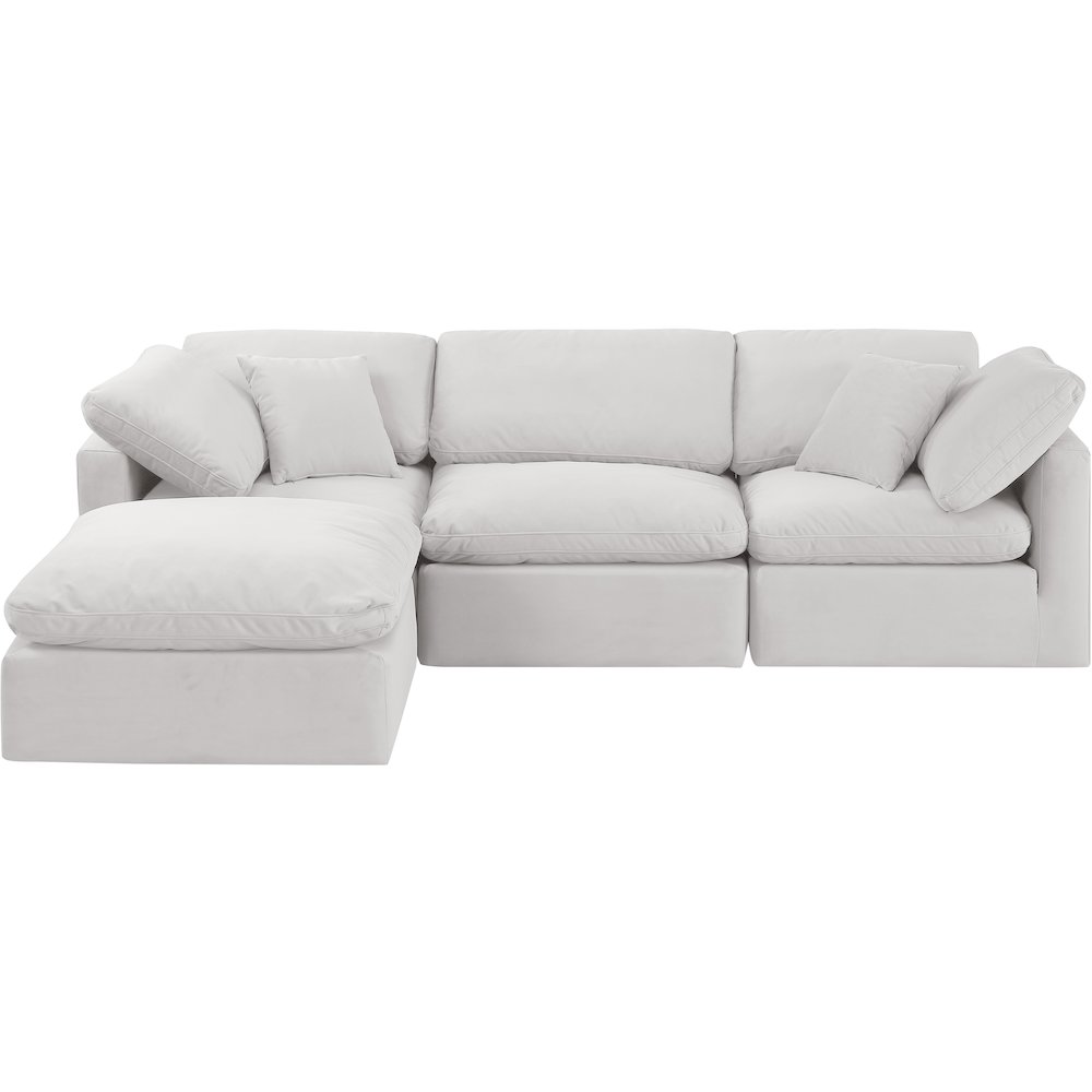 Indulge Cream Velvet Modular Sectional. Picture 4