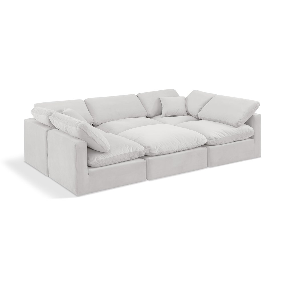 Indulge Cream Velvet Modular Sectional. Picture 1