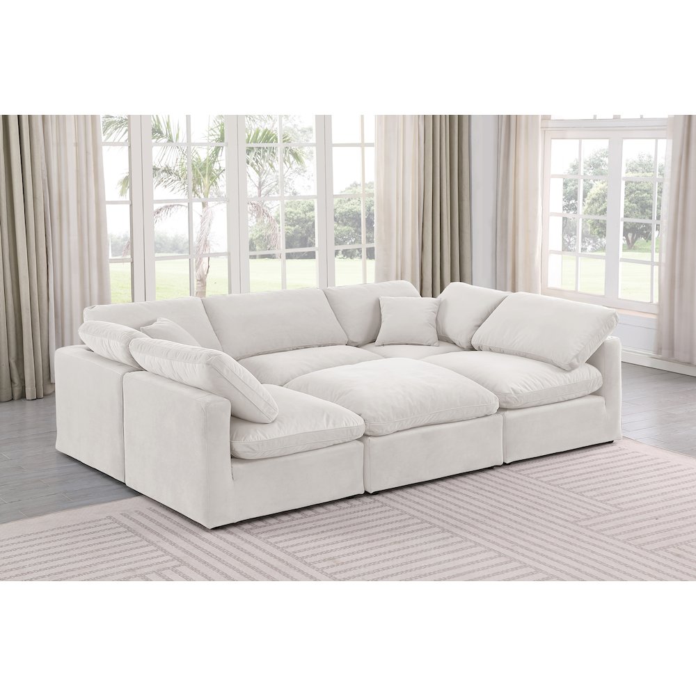 Indulge Cream Velvet Modular Sectional. Picture 2
