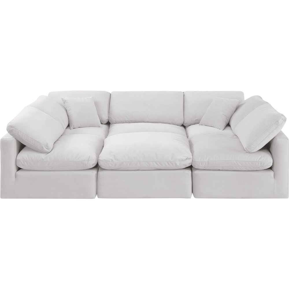 Indulge Cream Velvet Modular Sectional. Picture 4