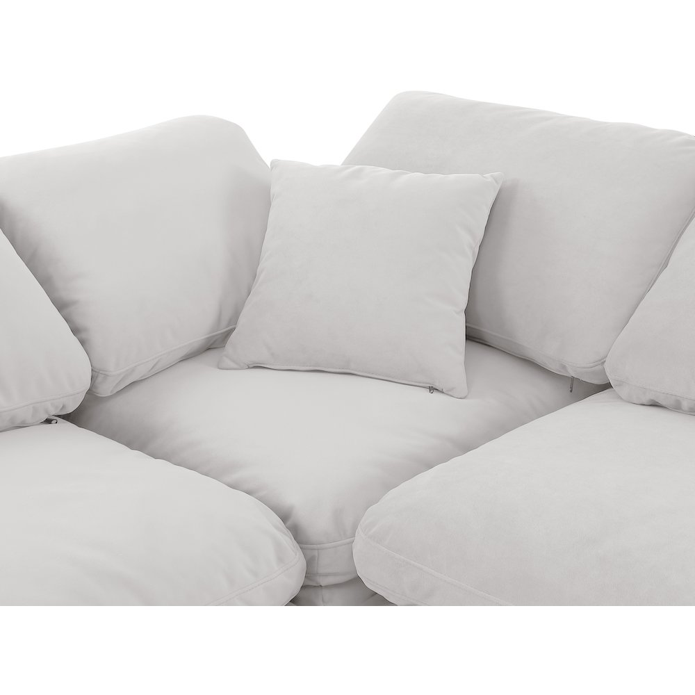 Indulge Cream Velvet Modular Sectional. Picture 6
