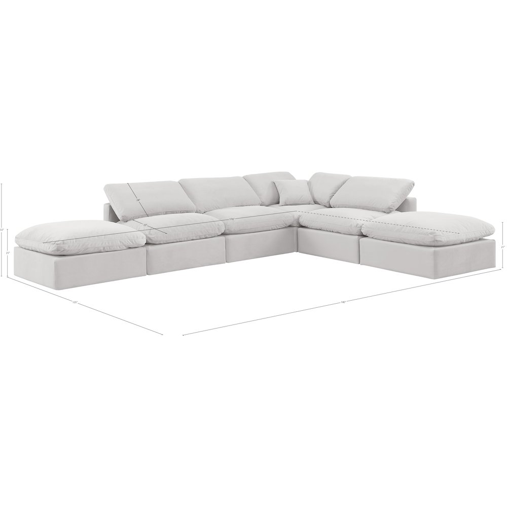 Indulge Cream Velvet Modular Sectional. Picture 2