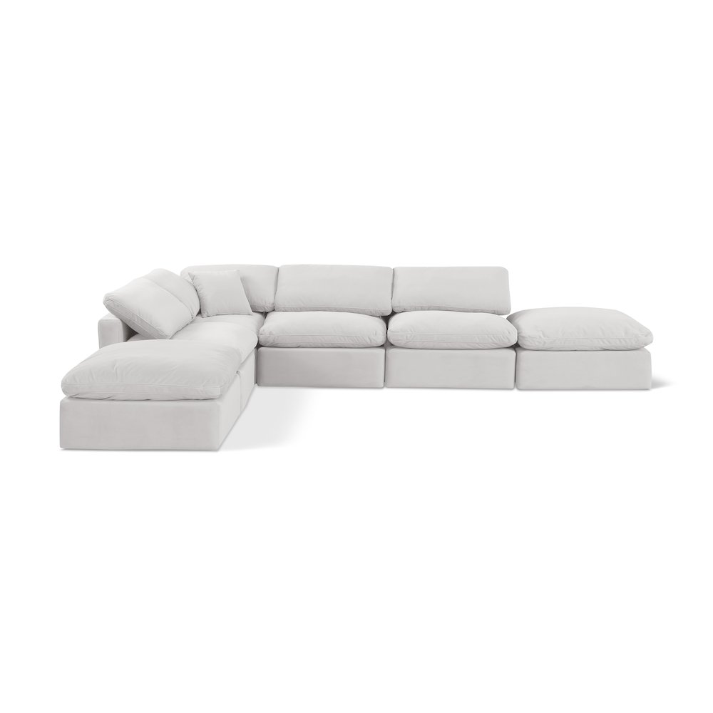 Indulge Cream Velvet Modular Sectional. Picture 1