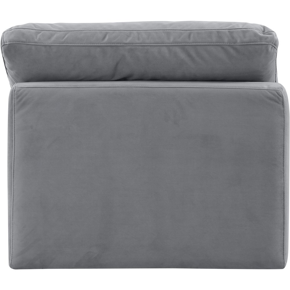 Indulge Grey Velvet Armless Chair. Picture 3
