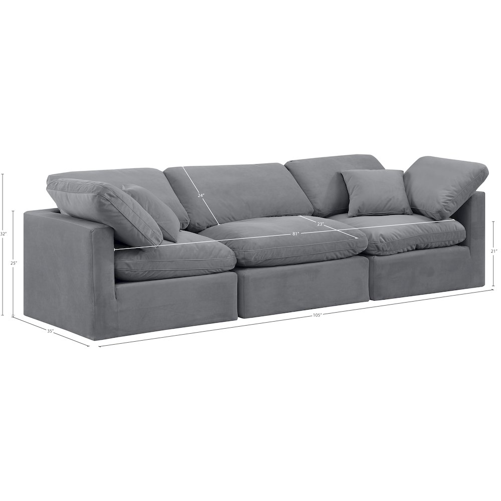 Indulge Grey Velvet Modular Sofa. Picture 8