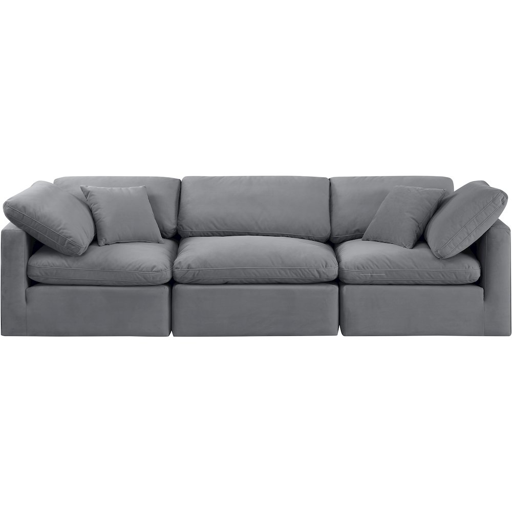 Indulge Grey Velvet Modular Sofa. Picture 4