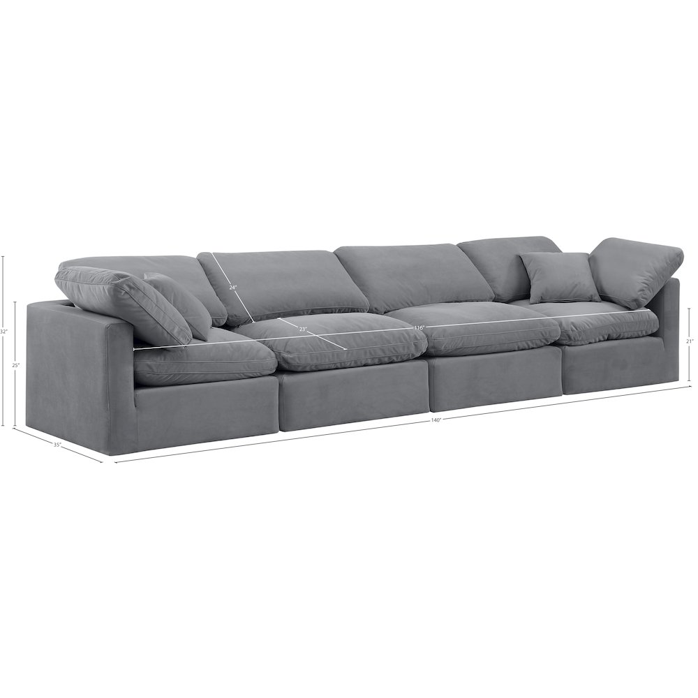 Indulge Grey Velvet Modular Sofa. Picture 8