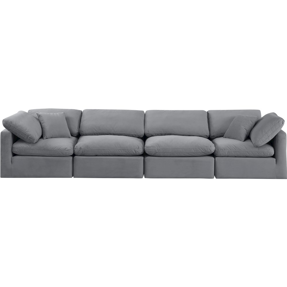 Indulge Grey Velvet Modular Sofa. Picture 4