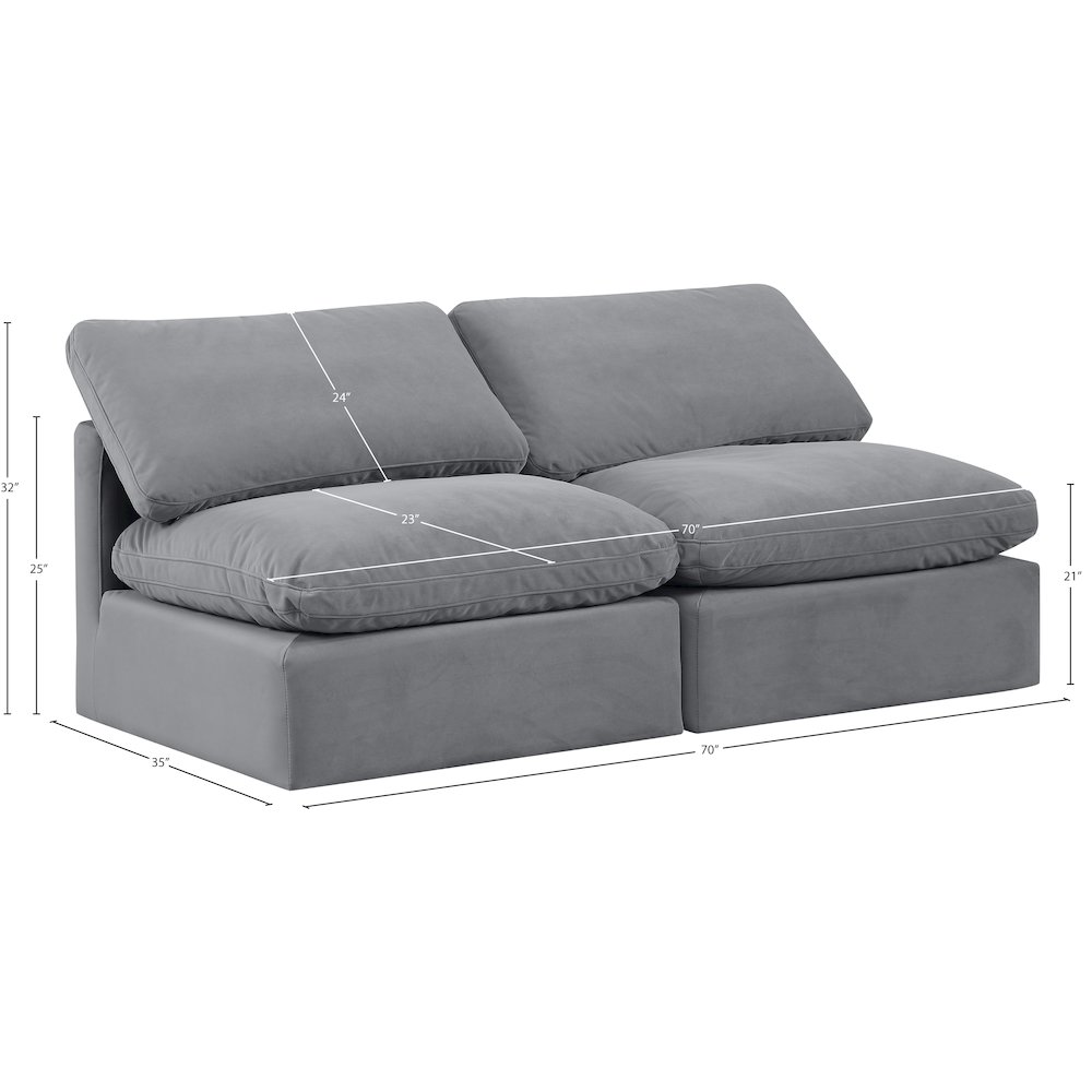 Indulge Grey Velvet Modular Sofa. Picture 7