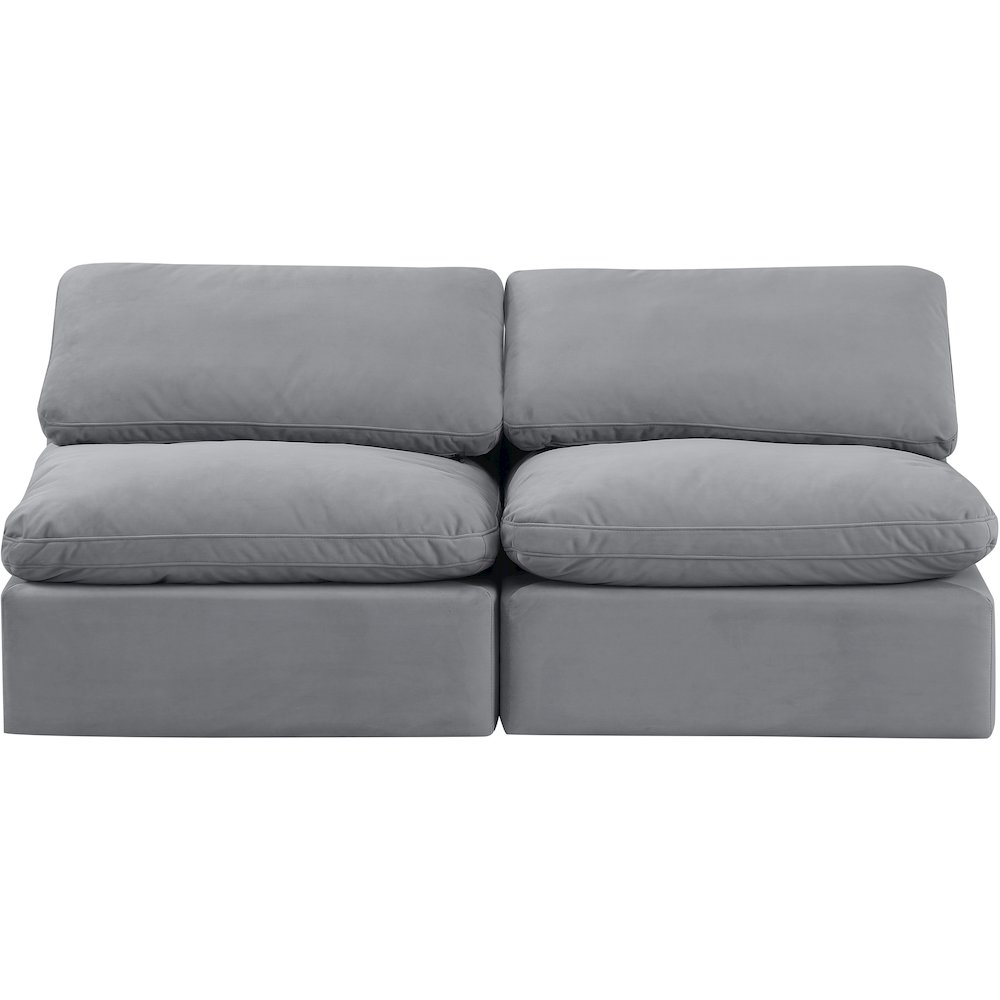 Indulge Grey Velvet Modular Sofa. Picture 4
