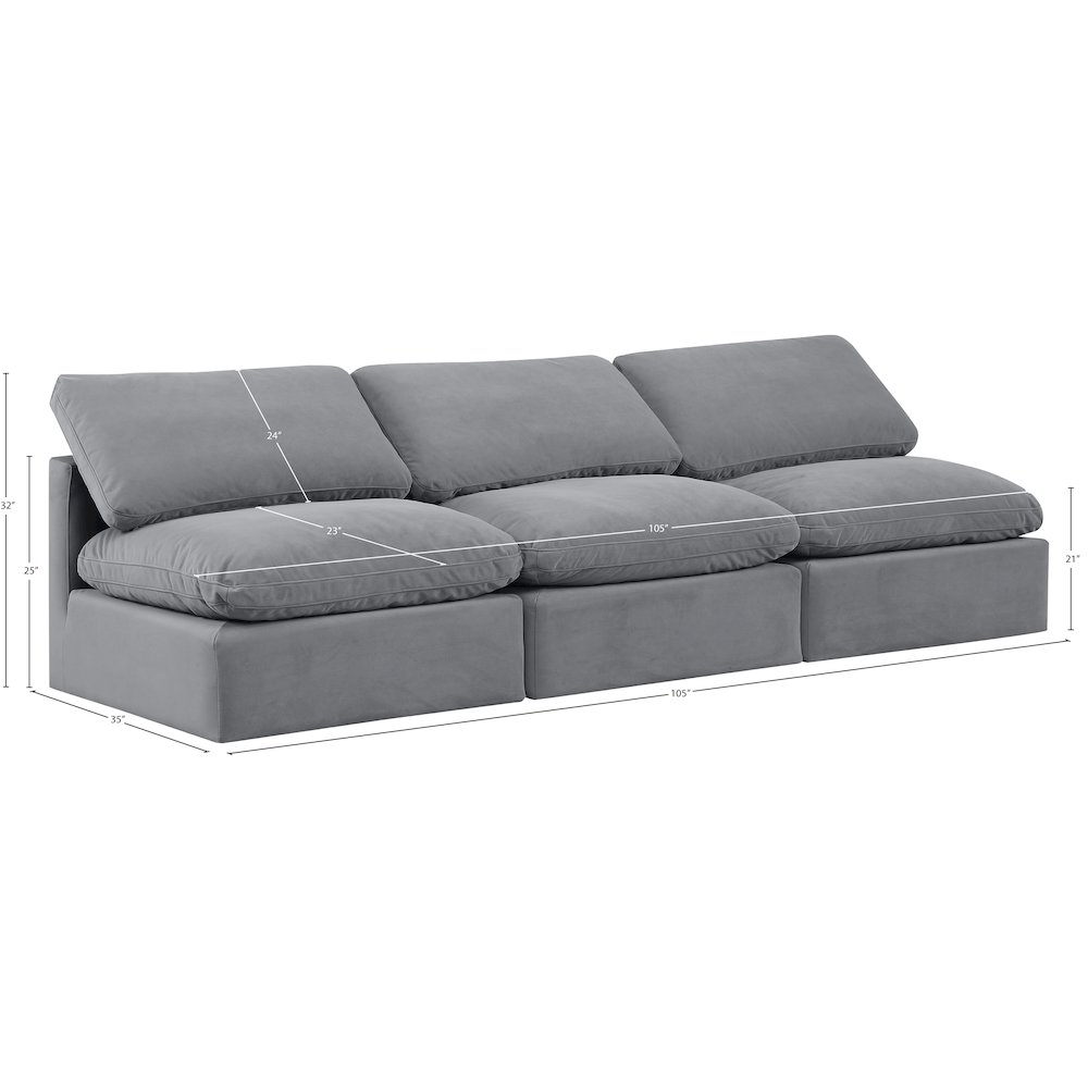 Indulge Grey Velvet Modular Sofa. Picture 7