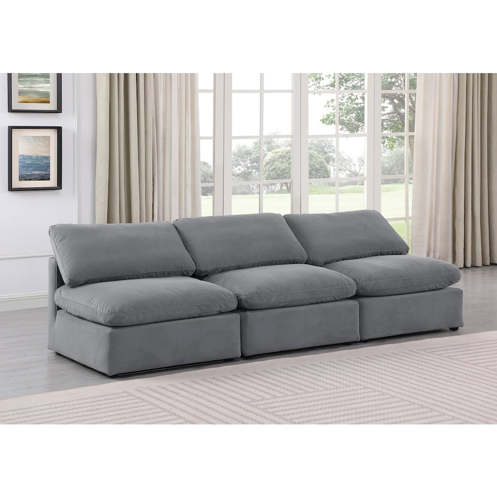 Indulge Grey Velvet Modular Sofa. Picture 2