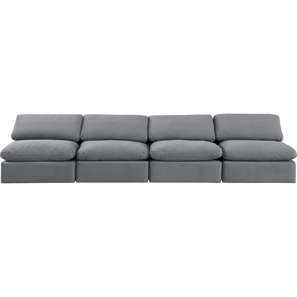 Indulge Grey Velvet Modular Sofa. Picture 4