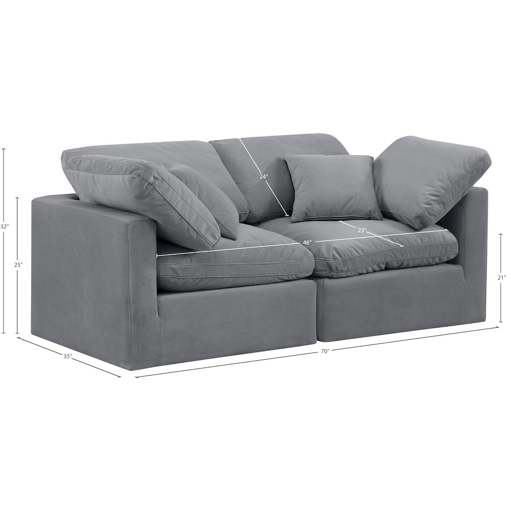 Indulge Grey Velvet Modular Sofa. Picture 8