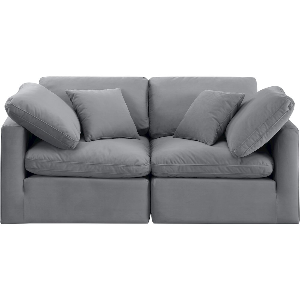 Indulge Grey Velvet Modular Sofa. Picture 4