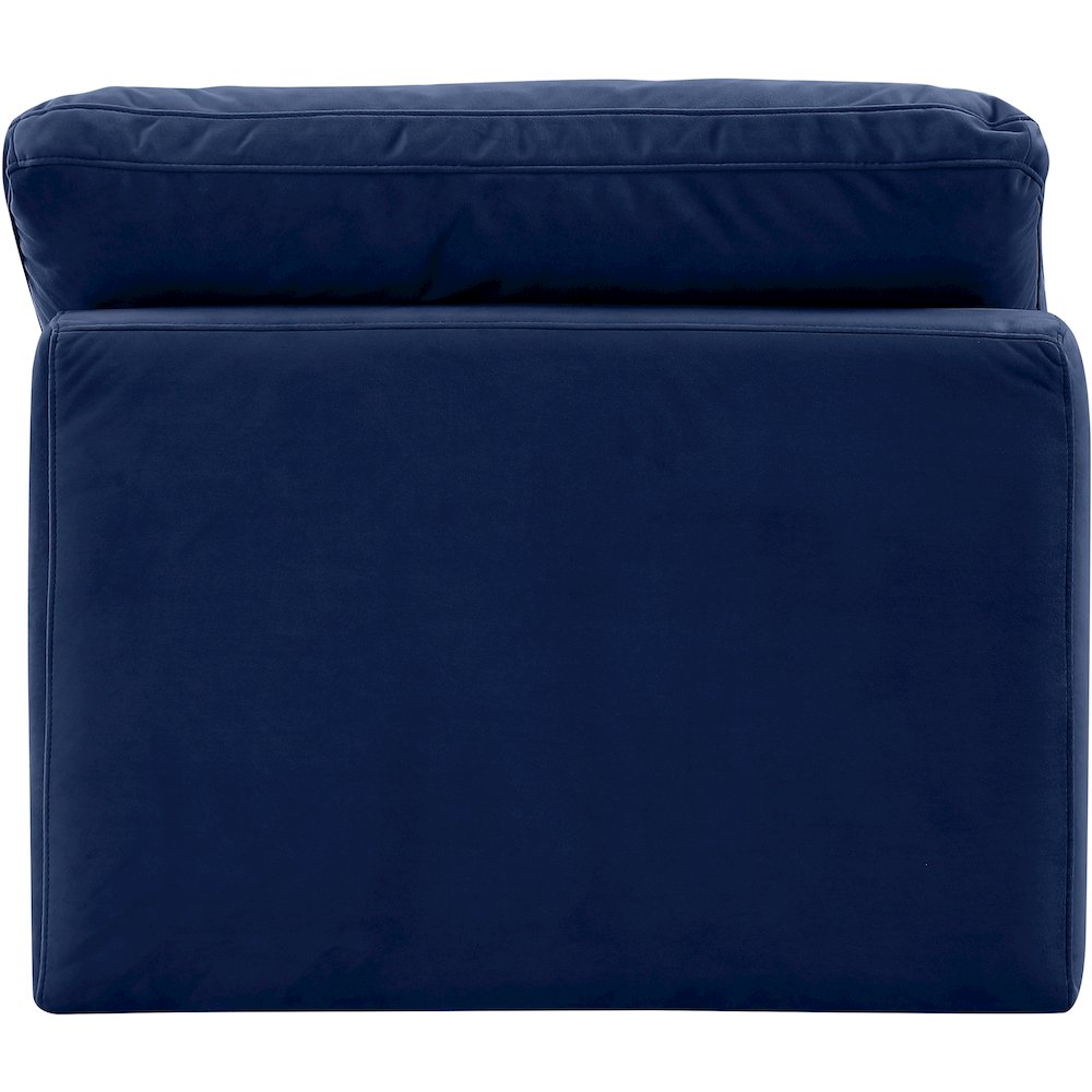Indulge Navy Velvet Armless Chair. Picture 3