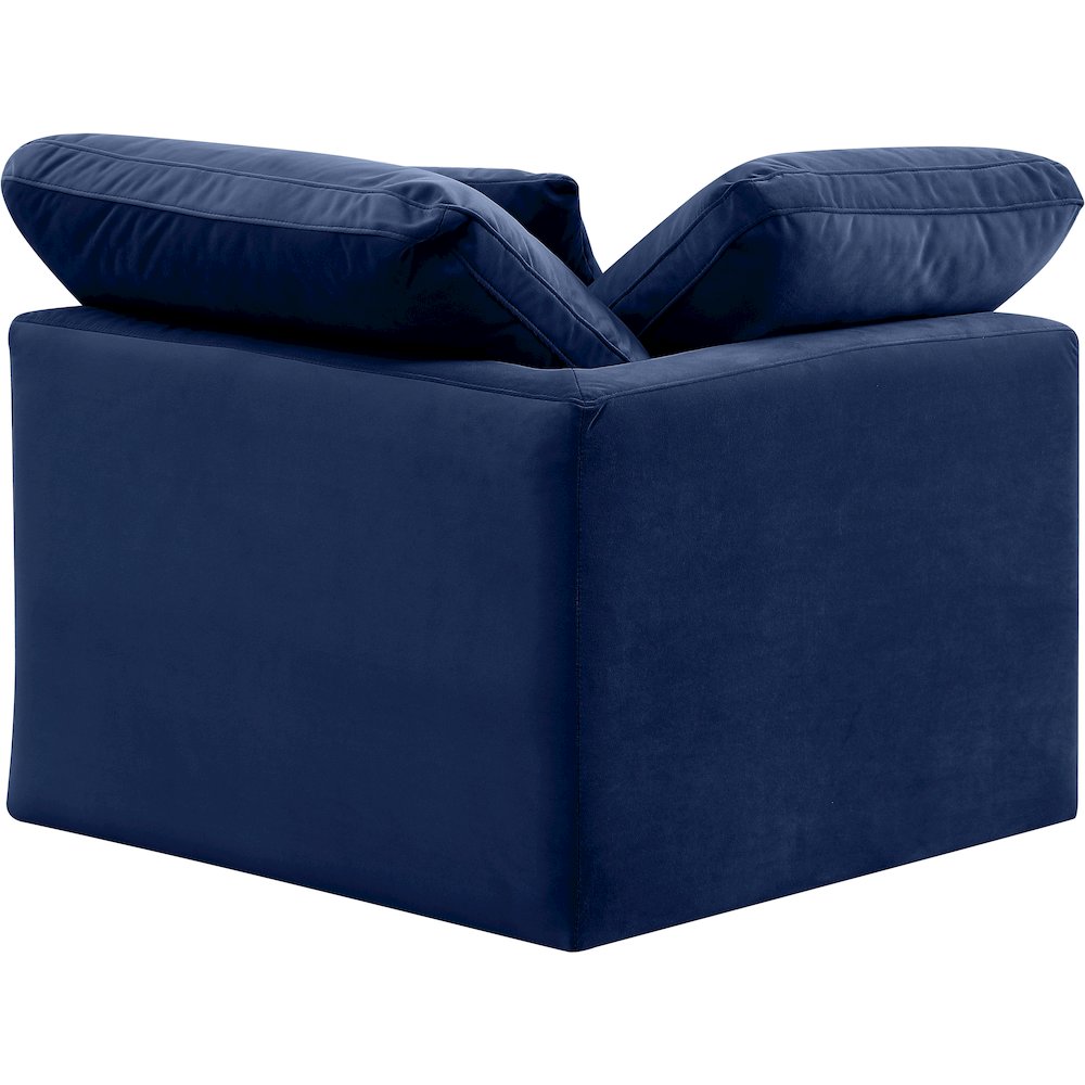 Indulge Navy Velvet Corner Chair. Picture 3