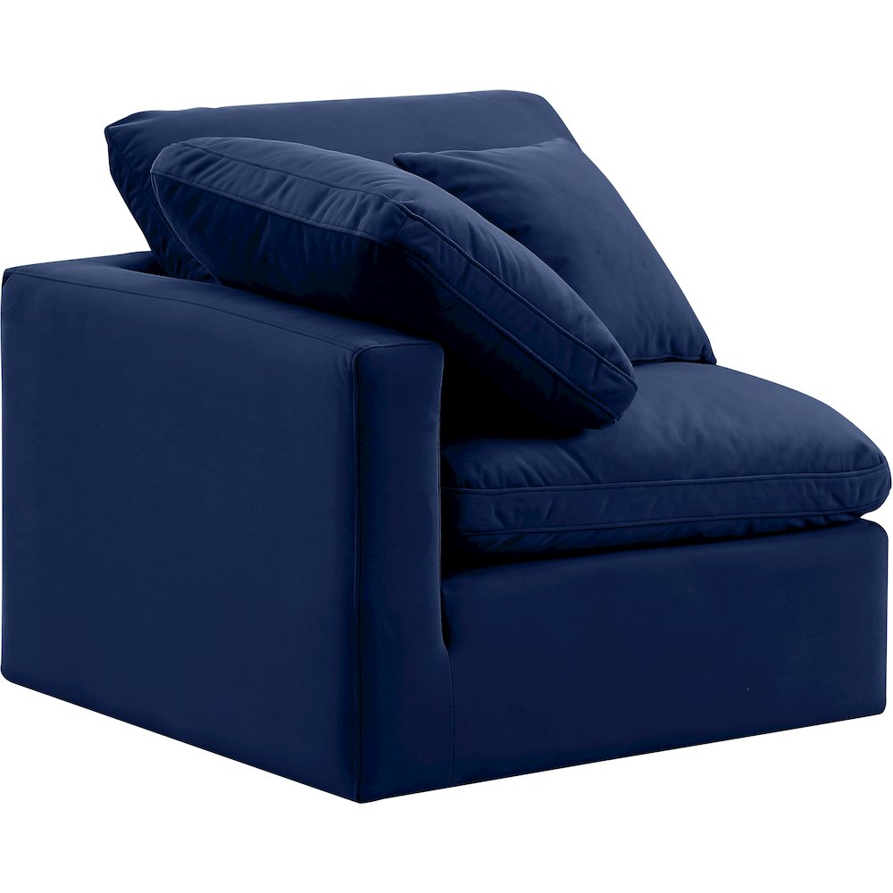 Indulge Navy Velvet Corner Chair. Picture 6