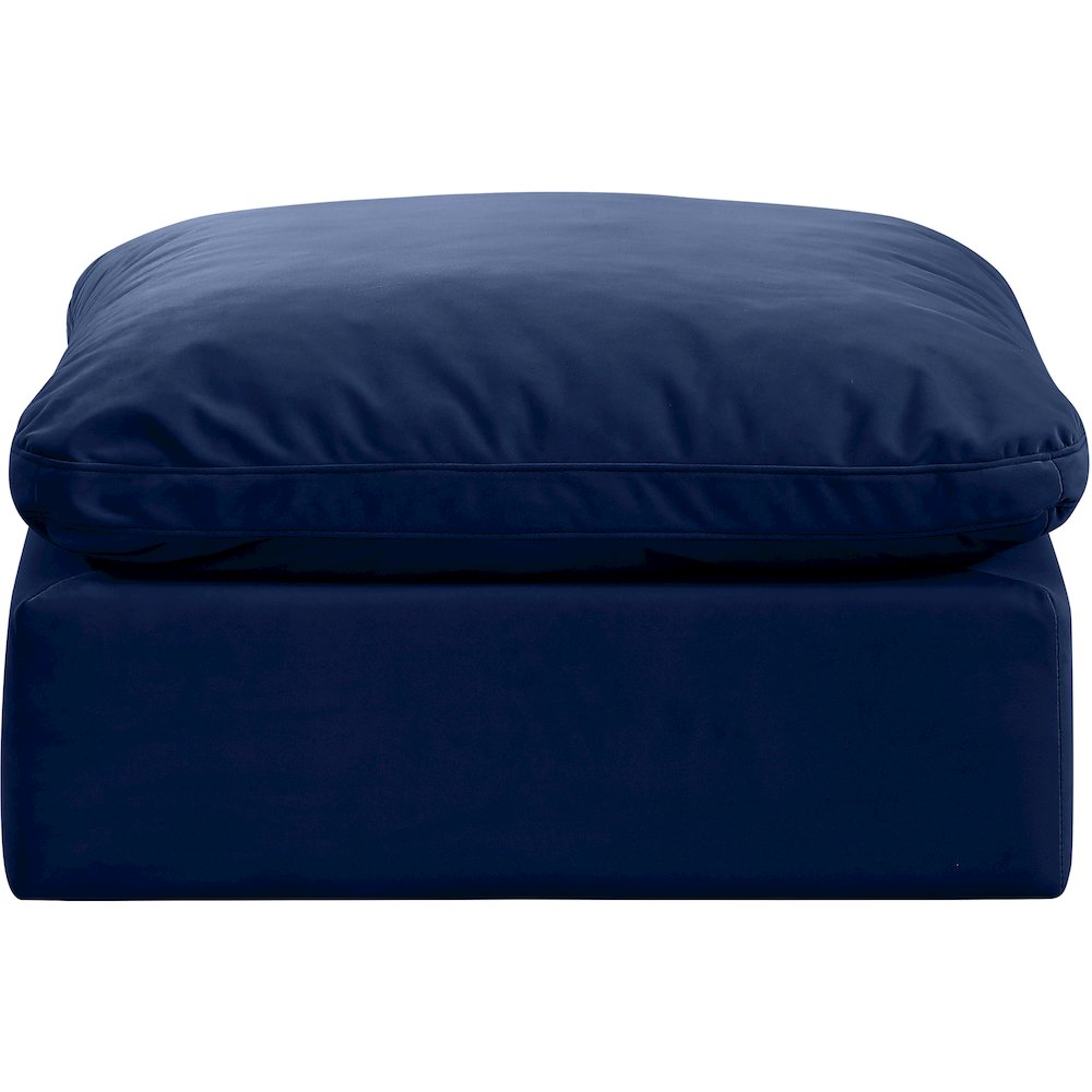 Indulge Navy Velvet Ottoman. Picture 3